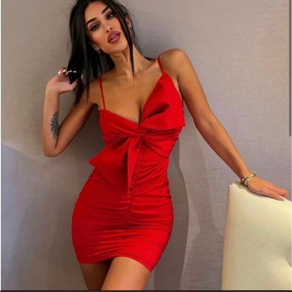 Brand new red Zara bow dress